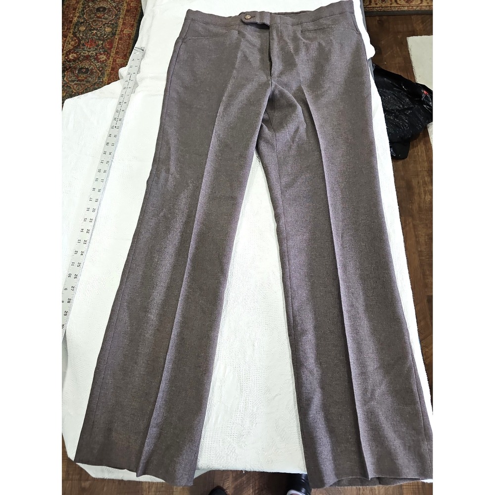 Vintage Sansabelt Men's Taupe Dress Pants Retro Golf Trousers 36x32